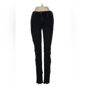 Sandro Paris Black Embroidered Skinny Jeans – Size 34
